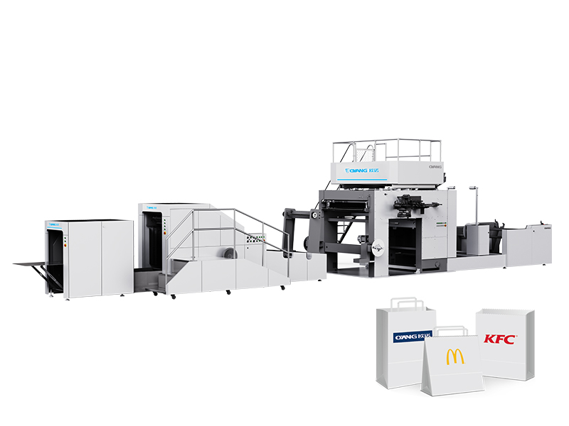 Mesin kantong kertas bawah gulungan otomatis gulungan otomatis dengan pegangan datar